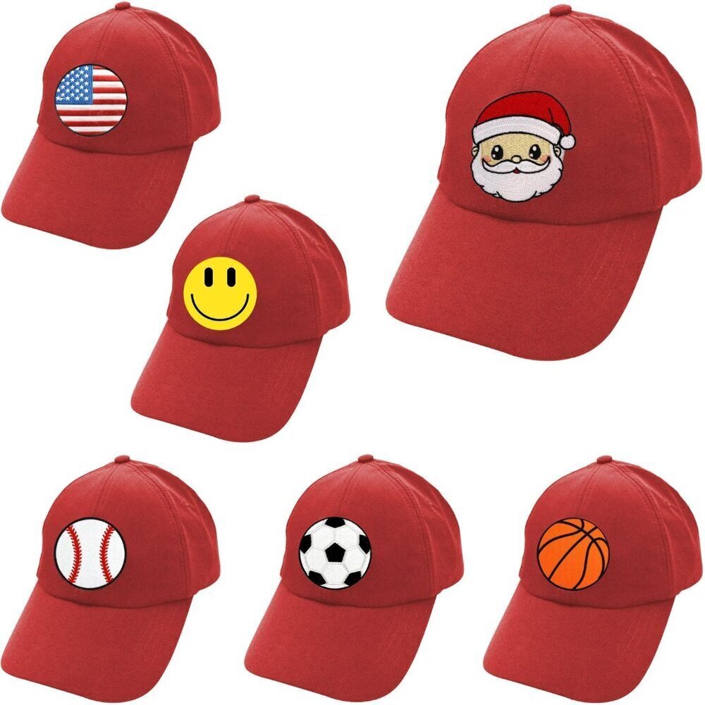 Unstructured Baseball Cap with Velcro Patches Customizable Holiday Trucker Hat